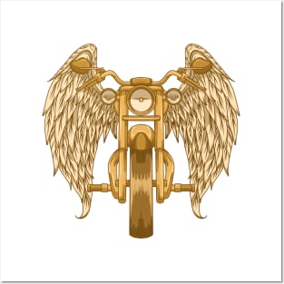 Motorcycle with Angel wings Posters and Art